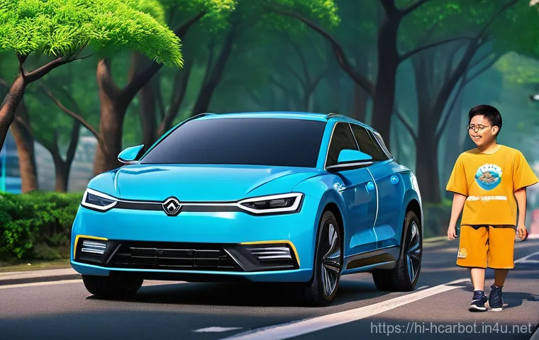 헬로카봇 해외 반응 및 인기 요인 - **Prompt:** A heartwarming scene depicting Cha Tan, a cheerful young boy (around 8-10 years old), st...