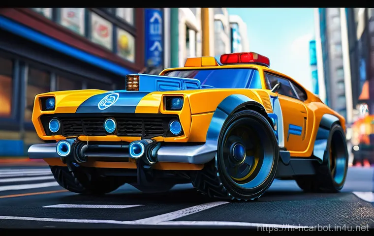 헬로카봇 해외 반응 및 인기 요인 - **Prompt:** A heartwarming scene depicting Cha Tan, a cheerful young boy (around 8-10 years old), st...